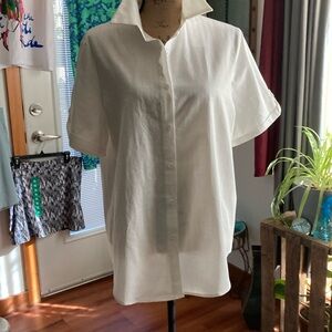 ZEAGOO brand, white, cotton,blouse. Size L